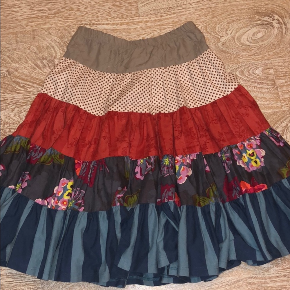 Persnickety skirt 4T orange blue brown cream